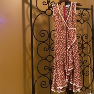 LUISA BECCARIA Micro Poppies Midi Dress